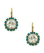 Liz Palacios Gold Turquoise and Silver Shade Crystal Drop Earrings