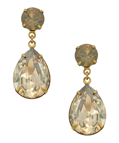 Liz Palacios Gold Sand Opal and Golden Shadow Teardrop Earrings