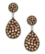 Liz Palacios Silver and Rose Gold Crystal Teardrop Earrings