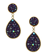 Liz Palacios Gold and Crystal Teardrop Earrings