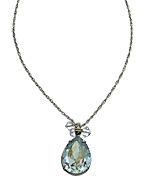 Liz Palacios Silver and Blue Shade Teardrop Pendant Necklace