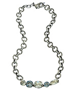 Liz Palacios Silver and Grey Crystal Cluster Necklace