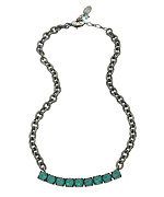 Liz Palacios Silver and Pacific Opal Crystal Bar Necklace