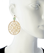 Liz Palacios Chrysolite Opal Fancy Filigree Hoops