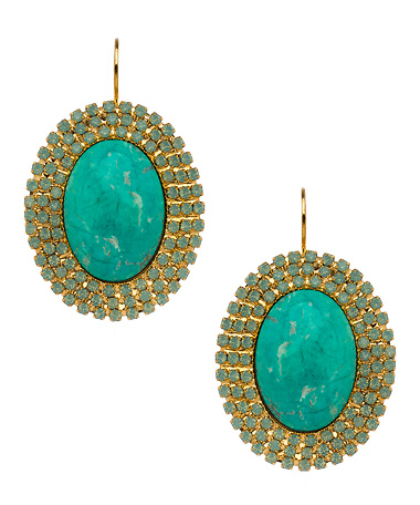 Liz Palacios Turquoise Cabachon Earrings