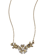 Lolita Jewelry Vintage Gold and Crystal Floral Branch Pendant Necklace
