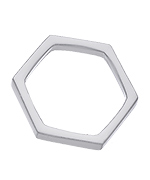 Luv AJ White Enamel Hexagon Knuckle Ring