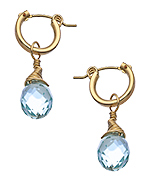 M. Flynn Blue Quartz Mini Beehive Hoop Earrings