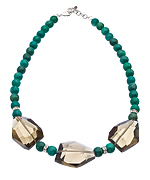 Minu Jewels Smoky Quartz Amazonite Bead Necklace