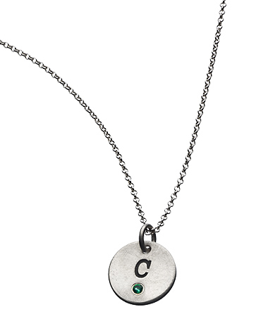 Urban Sweetpea Mod Mommy Birthstone Initial Disc Necklace
