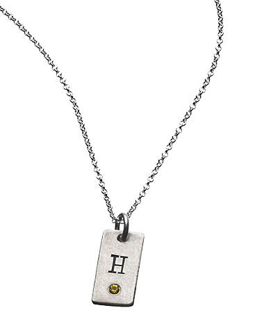 Urban Sweetpea Mod Mommy Birthstone Initial Tag Necklace