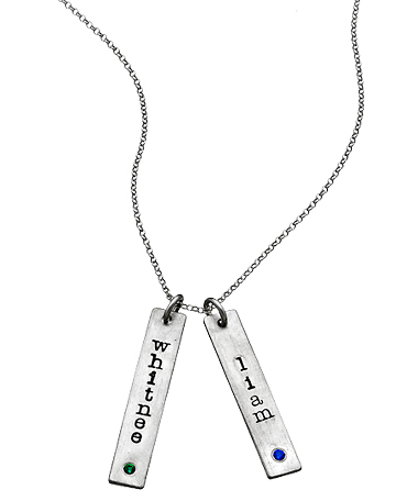 Urban Sweetpea Mod Mommy Double Birthstone Name Bar Necklace