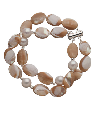 M Pearl Natural Mother of Pearl Coin Bracelet