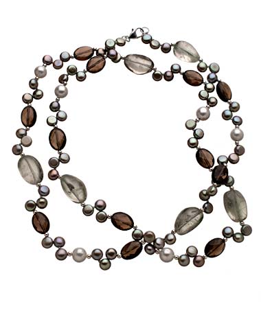 M Pearl Sage Rice Amethyst Pearl Necklace
