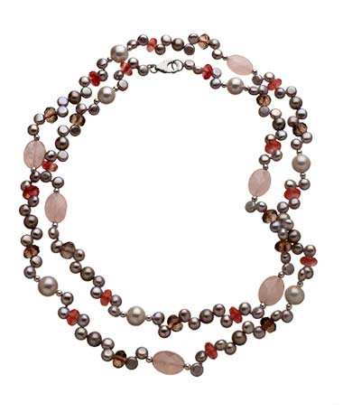 M Pearl Pink Pearl Cluster Necklace