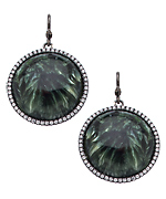 Madison Precious Jewels Silver Sapphire and Seraphinite Drop Earrings