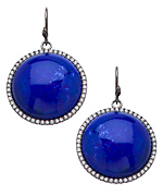Madison Precious Jewels Silver Sapphire and Lapis Drop Earrings