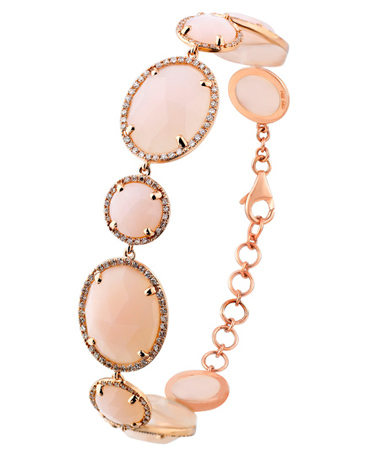 Majolie Pink Opal Diamond Round and Oval Bracelet