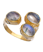 Mali Sabatasso Gold and Triple Moonstone Ring