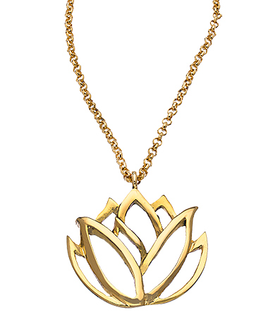 Mali Sabatasso Lotus Outline Pendant Necklace