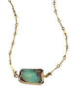 Mali Sabatasso Gold and Chrysoprase Pendant Necklace