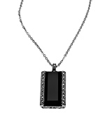 Marc Black Onyx Baguette Pendant Necklace