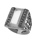 Marc Milky Quartz Filigree Ring