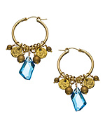 Marie Chavez Aqua Crystal Hoop Earrings