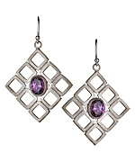 Marie Todd Hayden Sterling Silver and Faux Amethyst Earrings