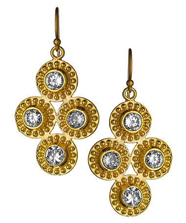Marie Todd Indra Crystal 4 Stone Earrings