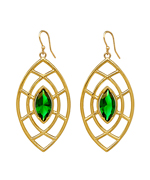 Marie Todd Carmen Gold and Emerald Earrings