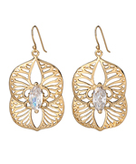 Marie Todd Jasmine Gold and Crystal Drop Earrings