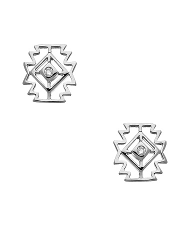 Matterial Fix Silver Incan Stud Earrings