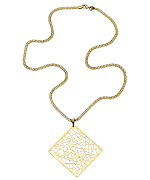 Diamond Shape Filigree Pendant Necklace