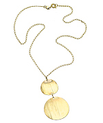 Double Disc Curved Pendant Necklace