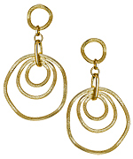Gold Multi-Circle Ripple Earrings