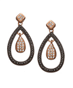 Rose Gold Double Crystal Teardrop Earrings