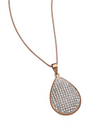 Rose Gold Pave Crystal Teardop Necklace