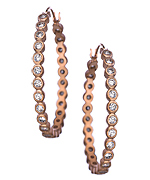 Rose Gold CZ Elongated Oval Hoop Earrings