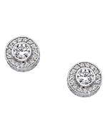 CZ Round Stud Earrings