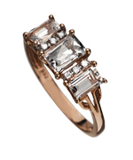 Diamond and White Topaz  Promise Ring