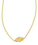 Sideways Hamsa Pendant Necklace