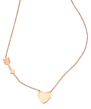 Heart & Cupid Arrow Pendant Necklace