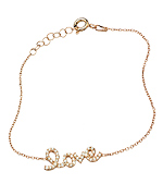 Cubic Zirconia Love Pendant Bracelet