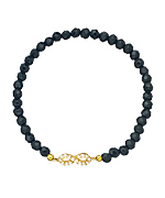 Beaded Onyx and CZ Infinity Stretch Bracelet