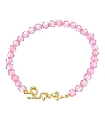 Beaded Rose Quartz and CZ Love Stretch Bracelet