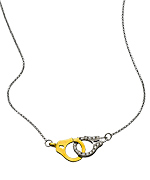 White and Yellow Gold Diamond Handcuff Necklace