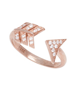 Rose Gold and CZ Arrow Ring