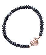 Hematite Pave CZ Heart Bracelet