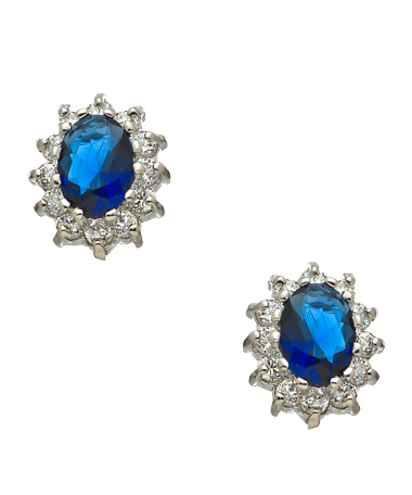 Blue Sapphire Austrian Crystal Earrings